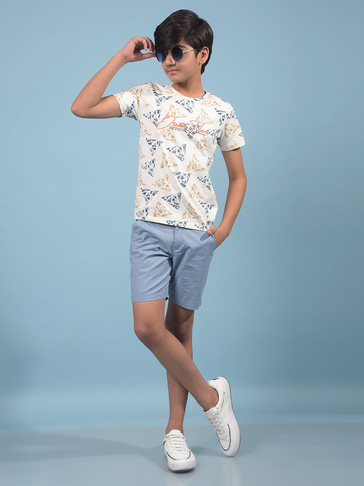 Blue Cotton Shorts-Boys Shorts-Crimsoune Club
