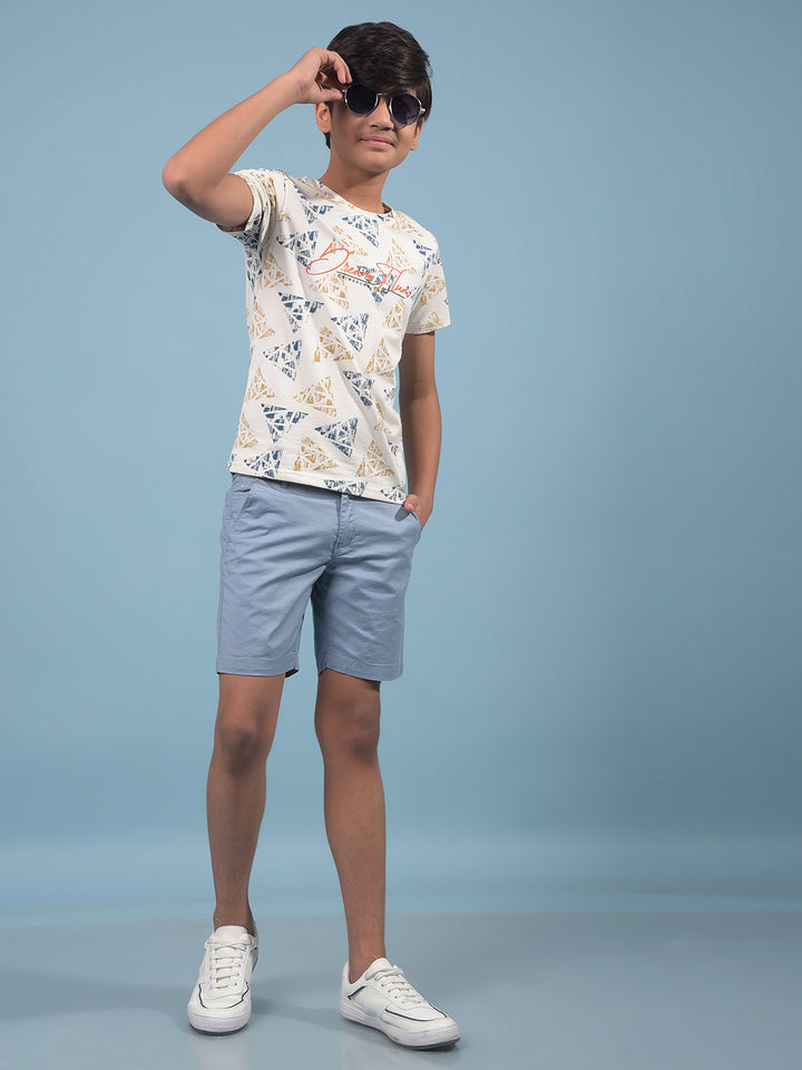 Blue Cotton Shorts-Boys Shorts-Crimsoune Club