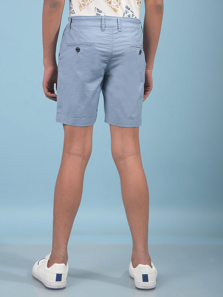 Blue Cotton Shorts-Boys Shorts-Crimsoune Club