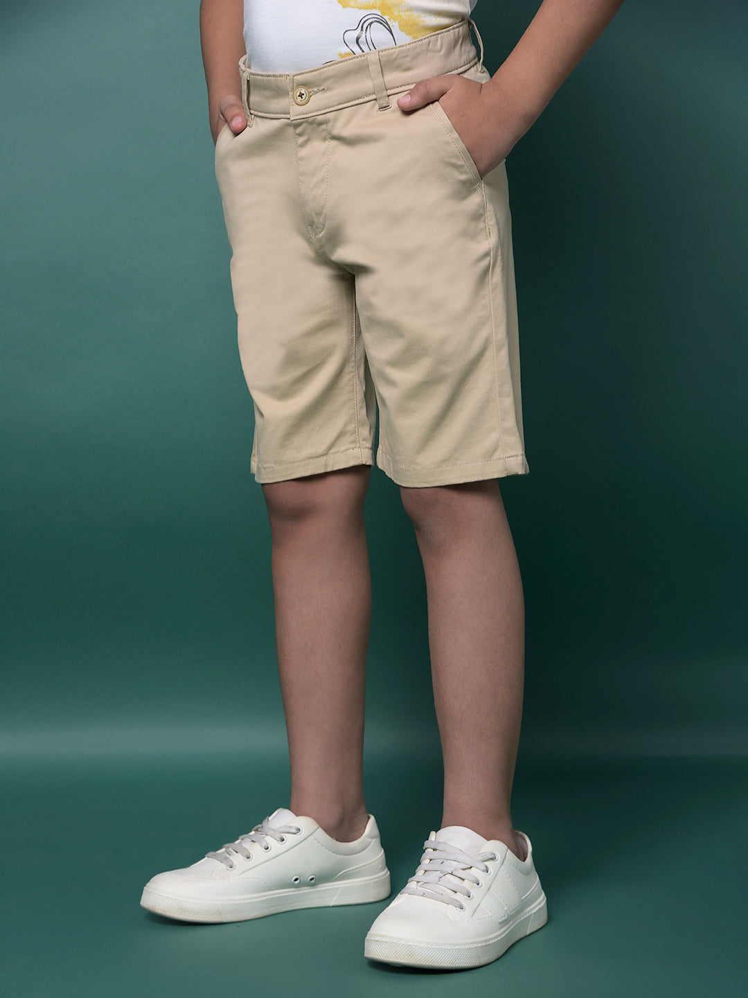 Beige Shorts-Boys Shorts-Crimsoune Club