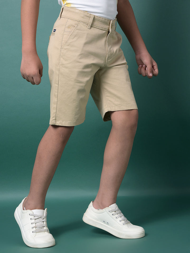 Beige Shorts-Boys Shorts-Crimsoune Club