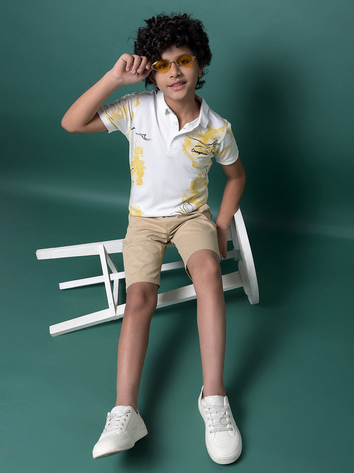 Beige Shorts-Boys Shorts-Crimsoune Club