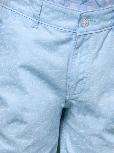 Blue Printed 100% Cotton Shorts-Boys Shorts-Crimsoune Club