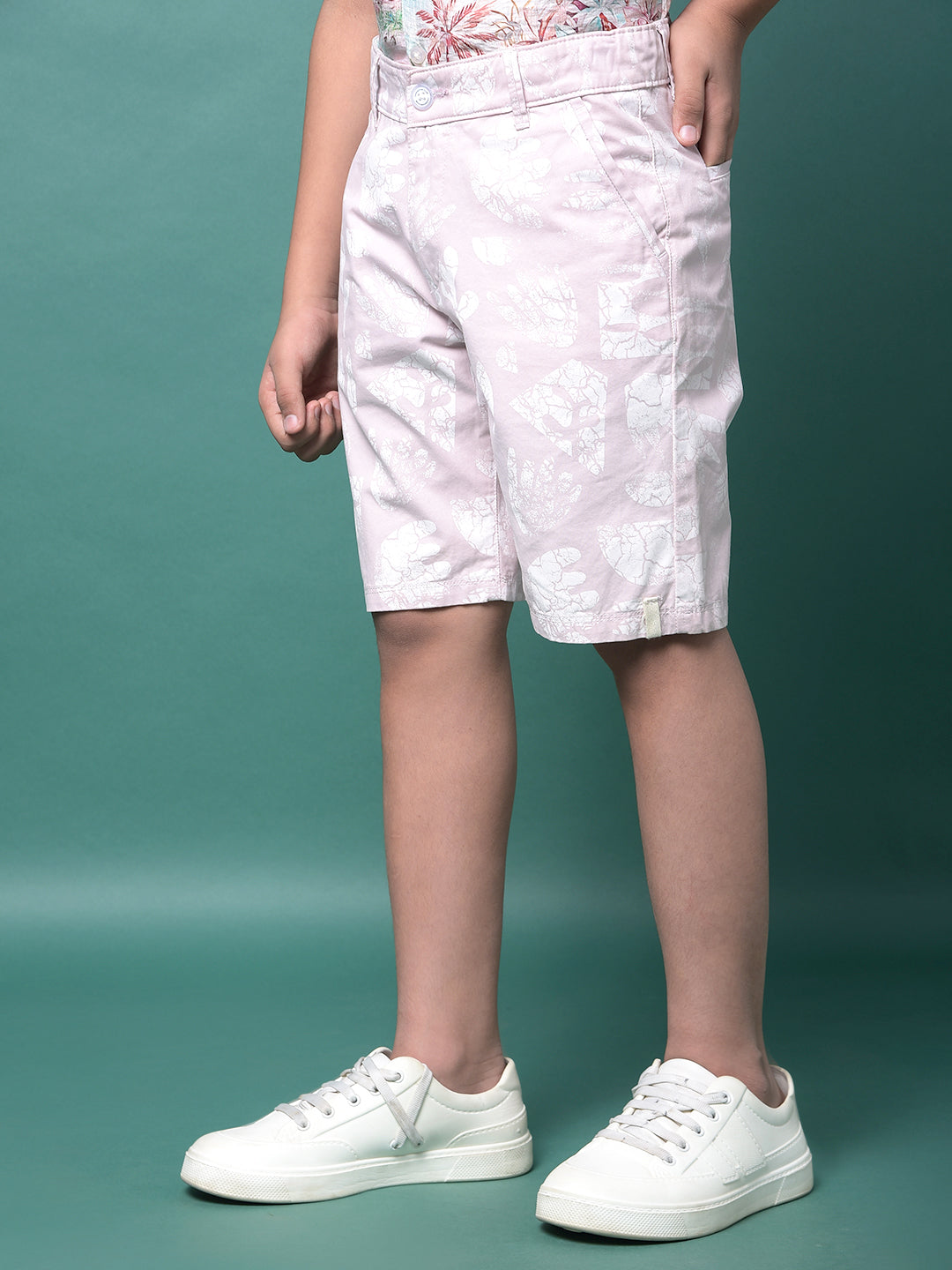 Purple Printed 100% Cotton Shorts-Boys Shorts-Crimsoune Club