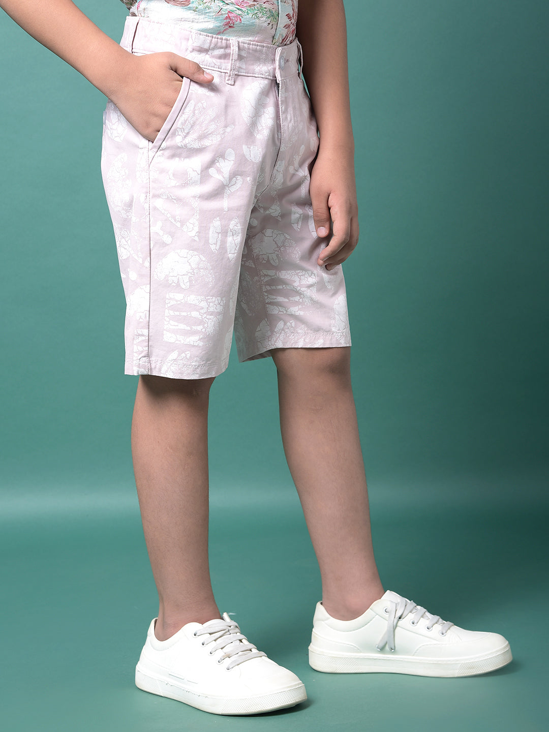 Purple Printed 100% Cotton Shorts-Boys Shorts-Crimsoune Club