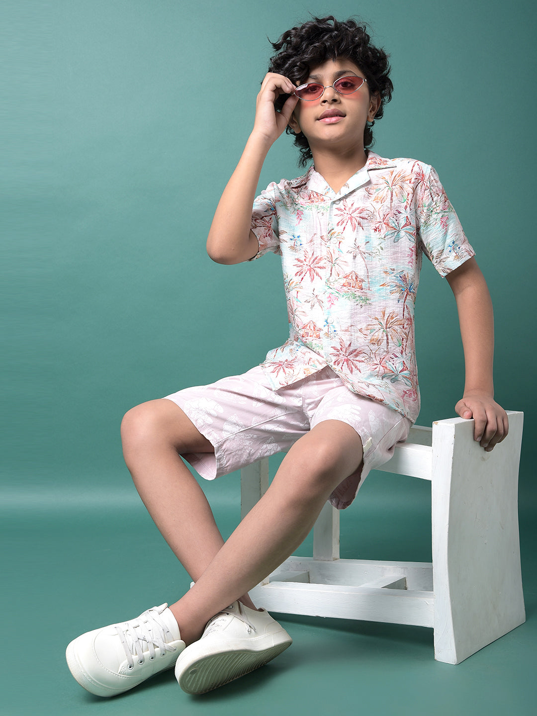 Purple Printed 100% Cotton Shorts-Boys Shorts-Crimsoune Club