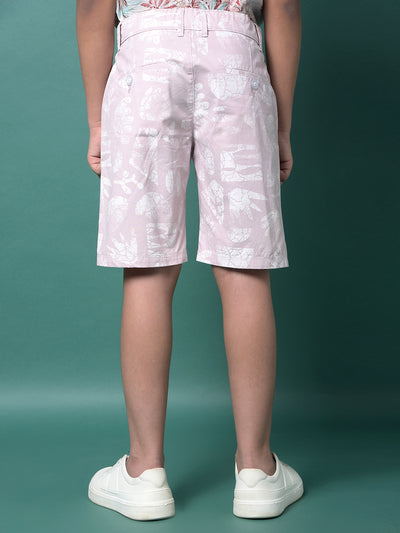 Purple Printed 100% Cotton Shorts-Boys Shorts-Crimsoune Club