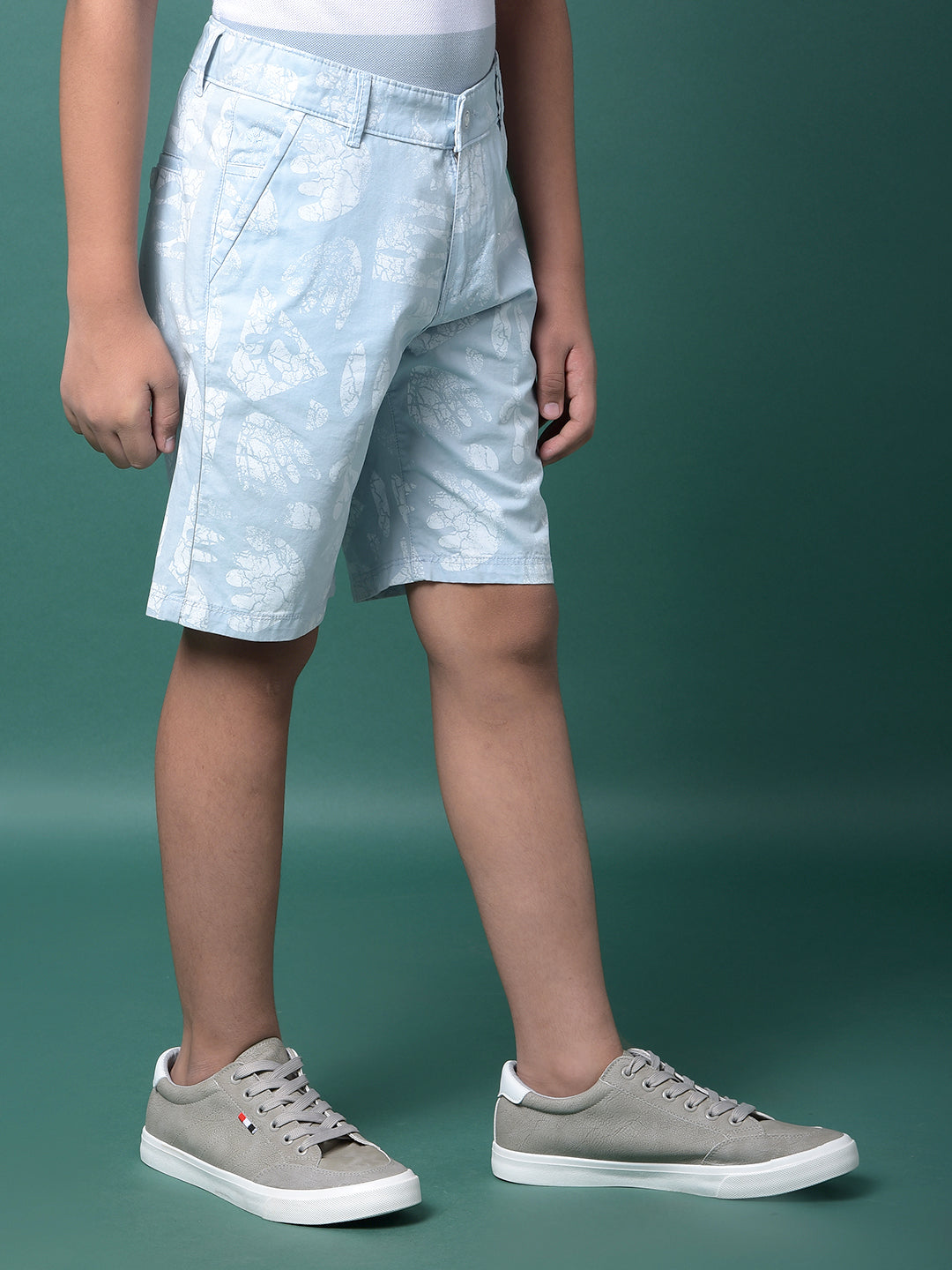 Blue Printed 100% Cotton Shorts-Boys Shorts-Crimsoune Club