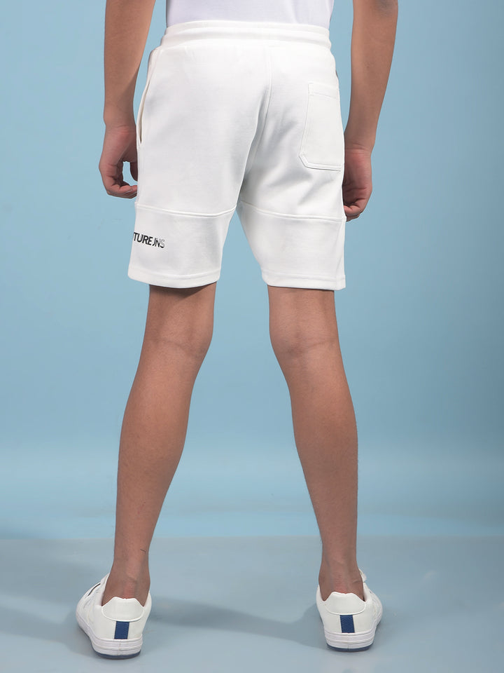 White Cotton Shorts-Boys Shorts-Crimsoune Club