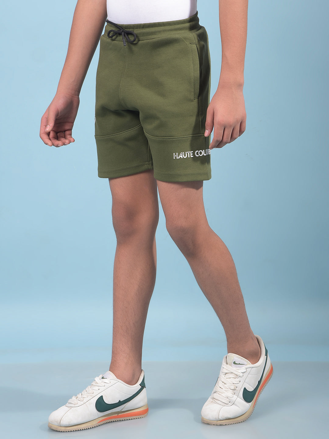 Green Cotton Shorts-Boys Shorts-Crimsoune Club