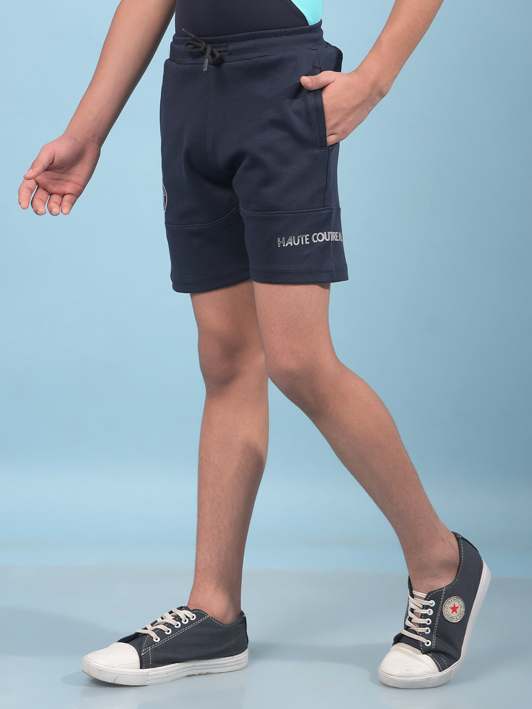 Navy Blue Cotton Shorts-Boys Shorts-Crimsoune Club