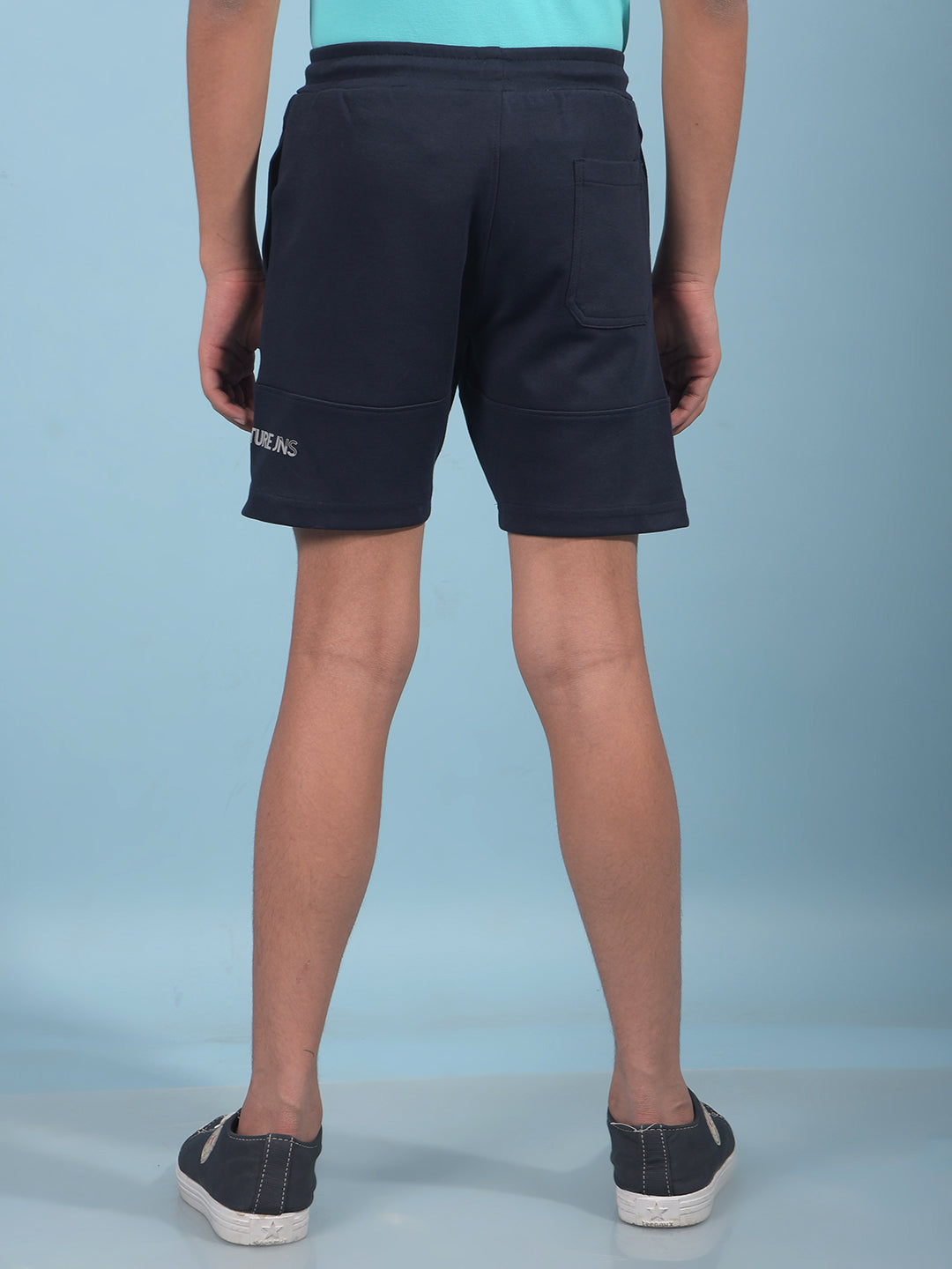 Navy Blue Cotton Shorts-Boys Shorts-Crimsoune Club