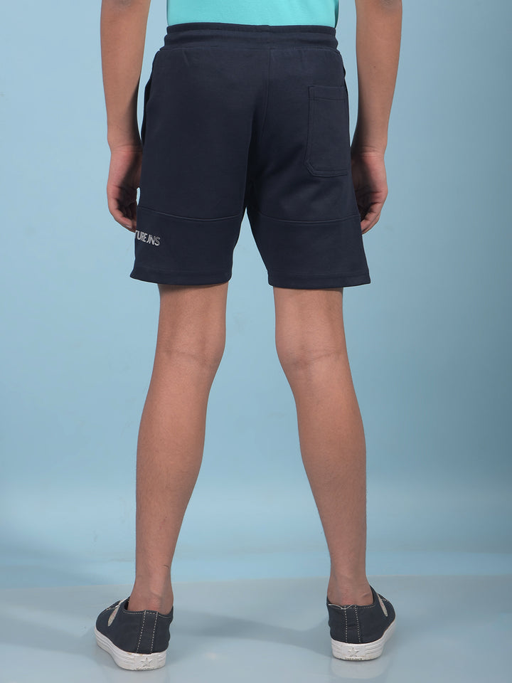 Navy Blue Cotton Shorts-Boys Shorts-Crimsoune Club