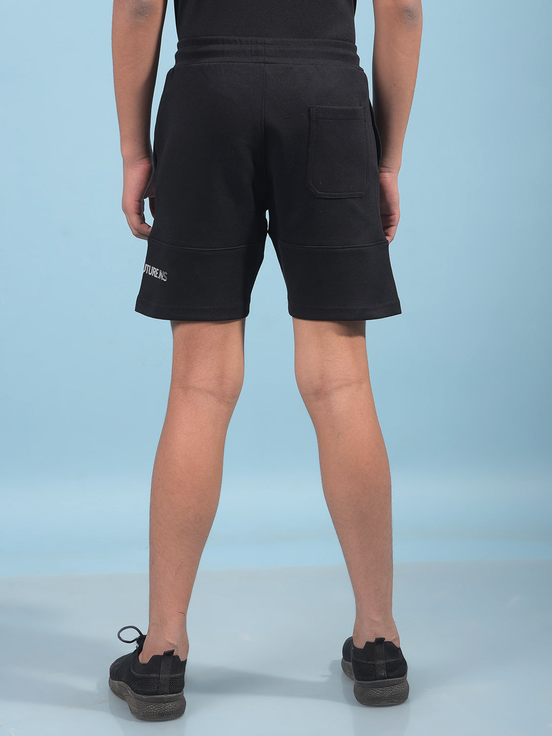 Black Cotton Shorts-Boys Shorts-Crimsoune Club