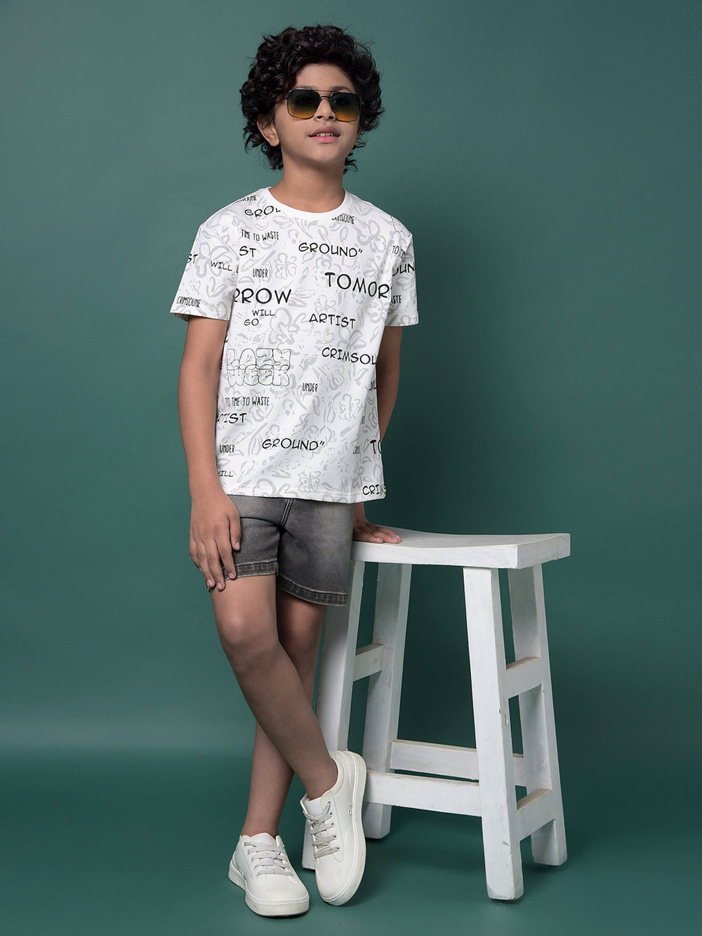 Grey Denim Shorts-Boys Shorts-Crimsoune Club