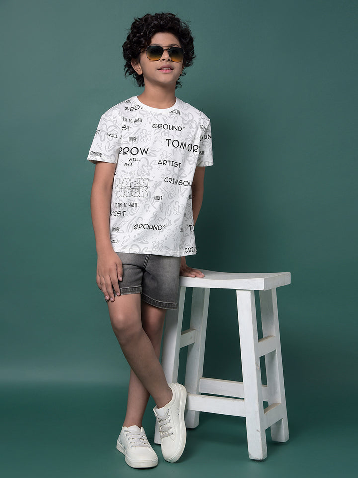 Grey Denim Shorts-Boys Shorts-Crimsoune Club