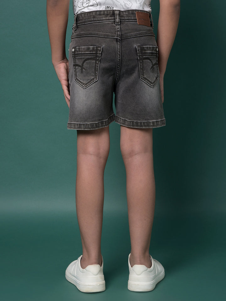 Grey Denim Shorts-Boys Shorts-Crimsoune Club