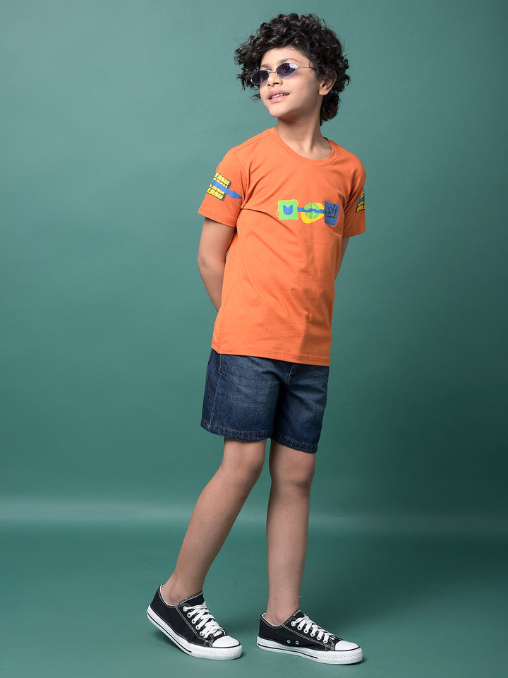 Navy Blue 100% Cotton Denim Shorts-Boys Shorts-Crimsoune Club