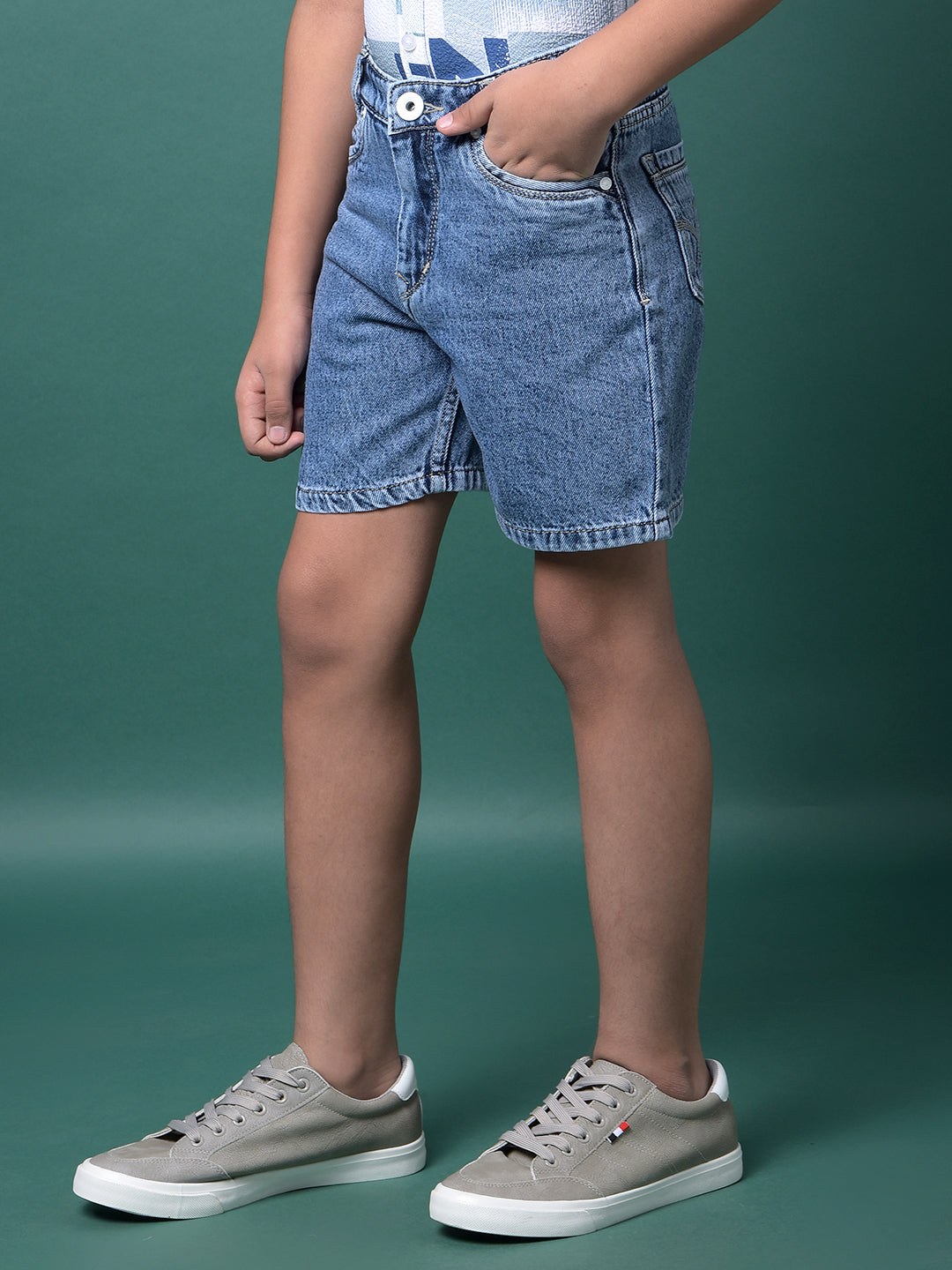 Blue 100% Cotton Shorts-Boys Shorts-Crimsoune Club