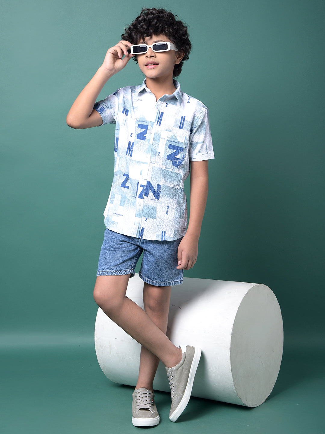 Blue 100% Cotton Shorts-Boys Shorts-Crimsoune Club