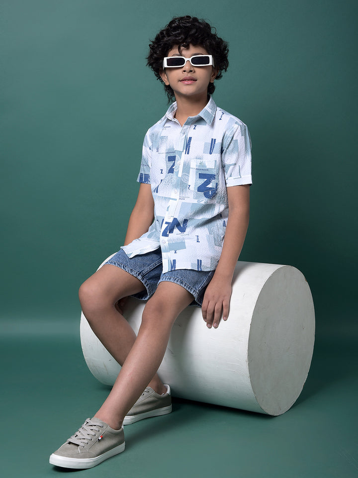 Blue 100% Cotton Shorts-Boys Shorts-Crimsoune Club