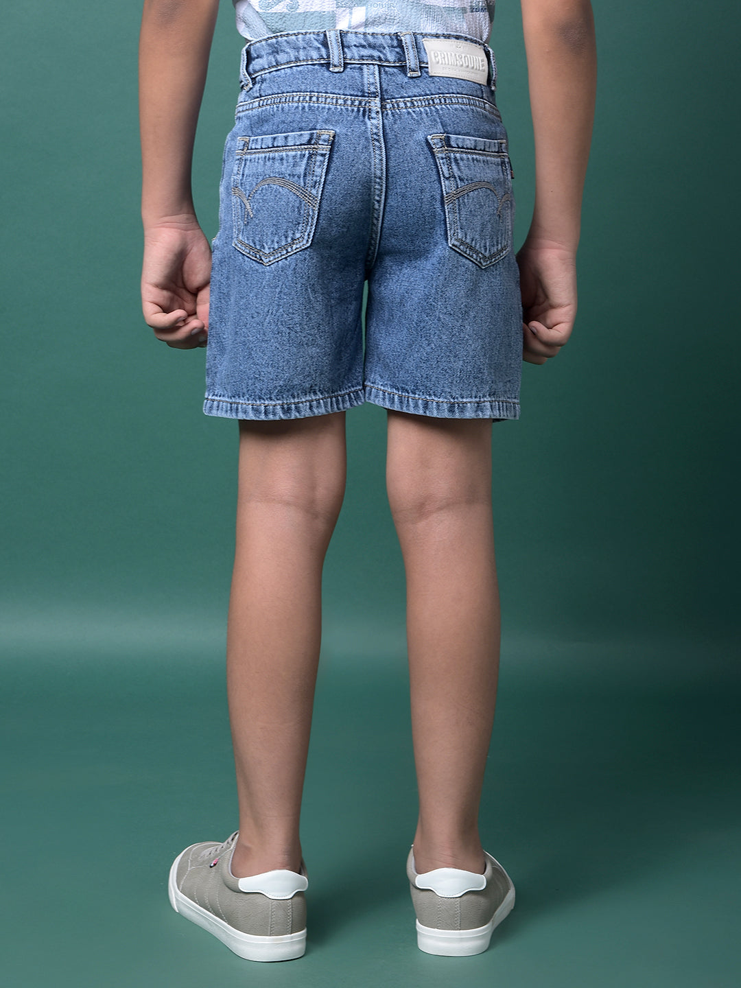 Blue 100% Cotton Shorts-Boys Shorts-Crimsoune Club