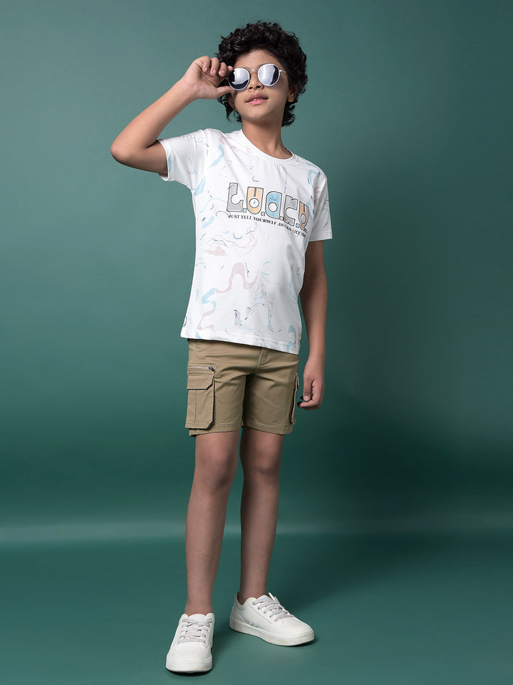 Khaki Cargo Shorts-Boys Shorts-Crimsoune Club