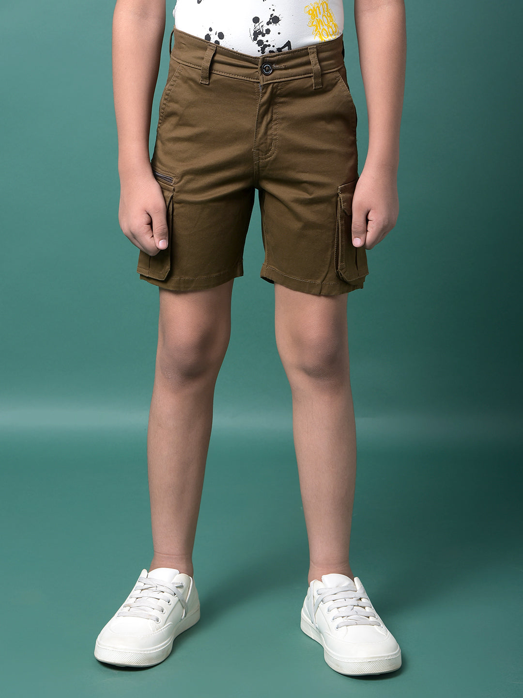 Brown Cargo Shorts-Boys Shorts-Crimsoune Club