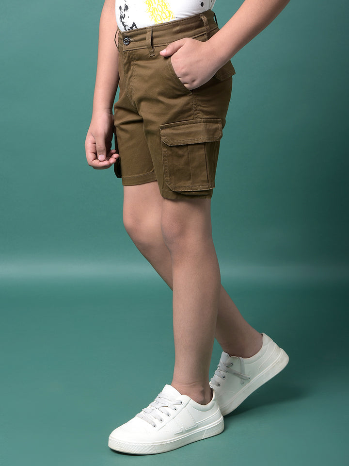 Brown Cargo Shorts-Boys Shorts-Crimsoune Club