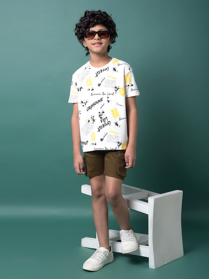 Brown Cargo Shorts-Boys Shorts-Crimsoune Club
