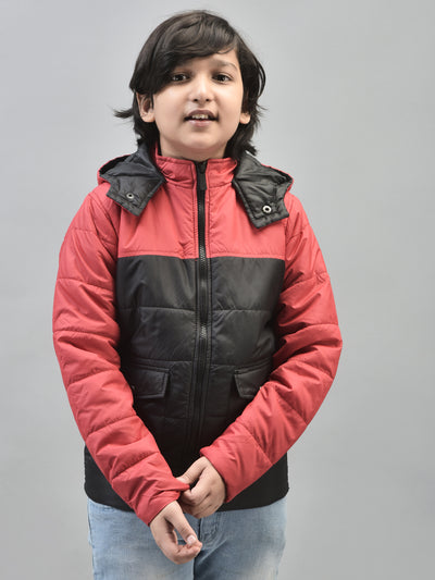 Red Colourblocked Jacket-Boys Jackets-Crimsoune Club