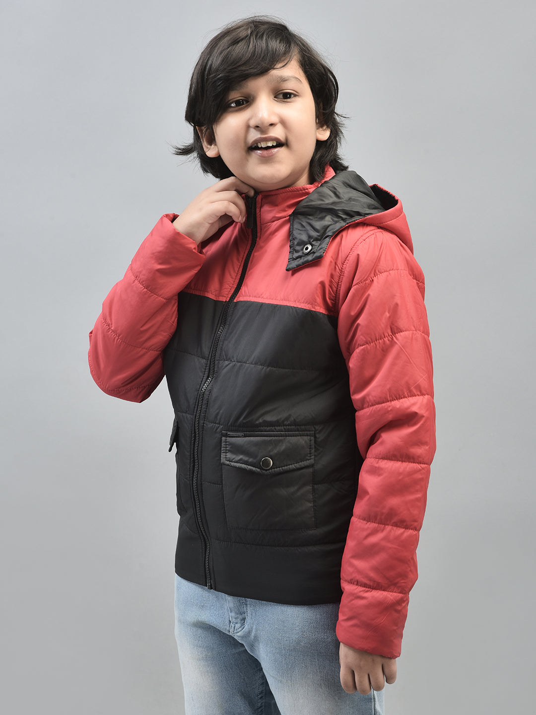 Red Colourblocked Jacket-Boys Jackets-Crimsoune Club