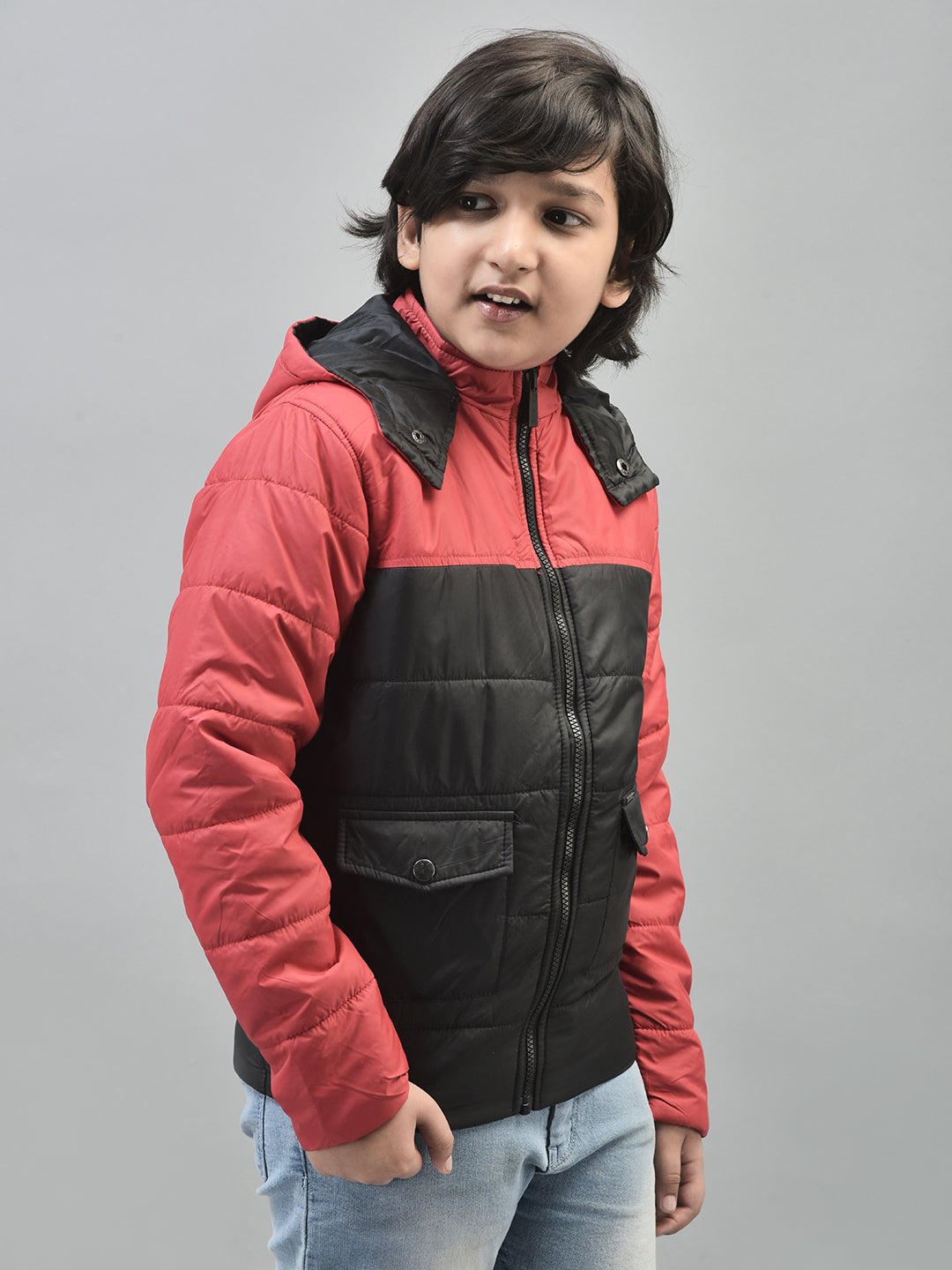 Red Colourblocked Jacket-Boys Jackets-Crimsoune Club