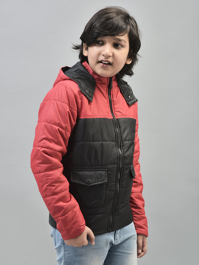 Red Colourblocked Jacket-Boys Jackets-Crimsoune Club