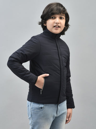 Navy Blue Puffer Jacket-Boys Jackets-Crimsoune Club