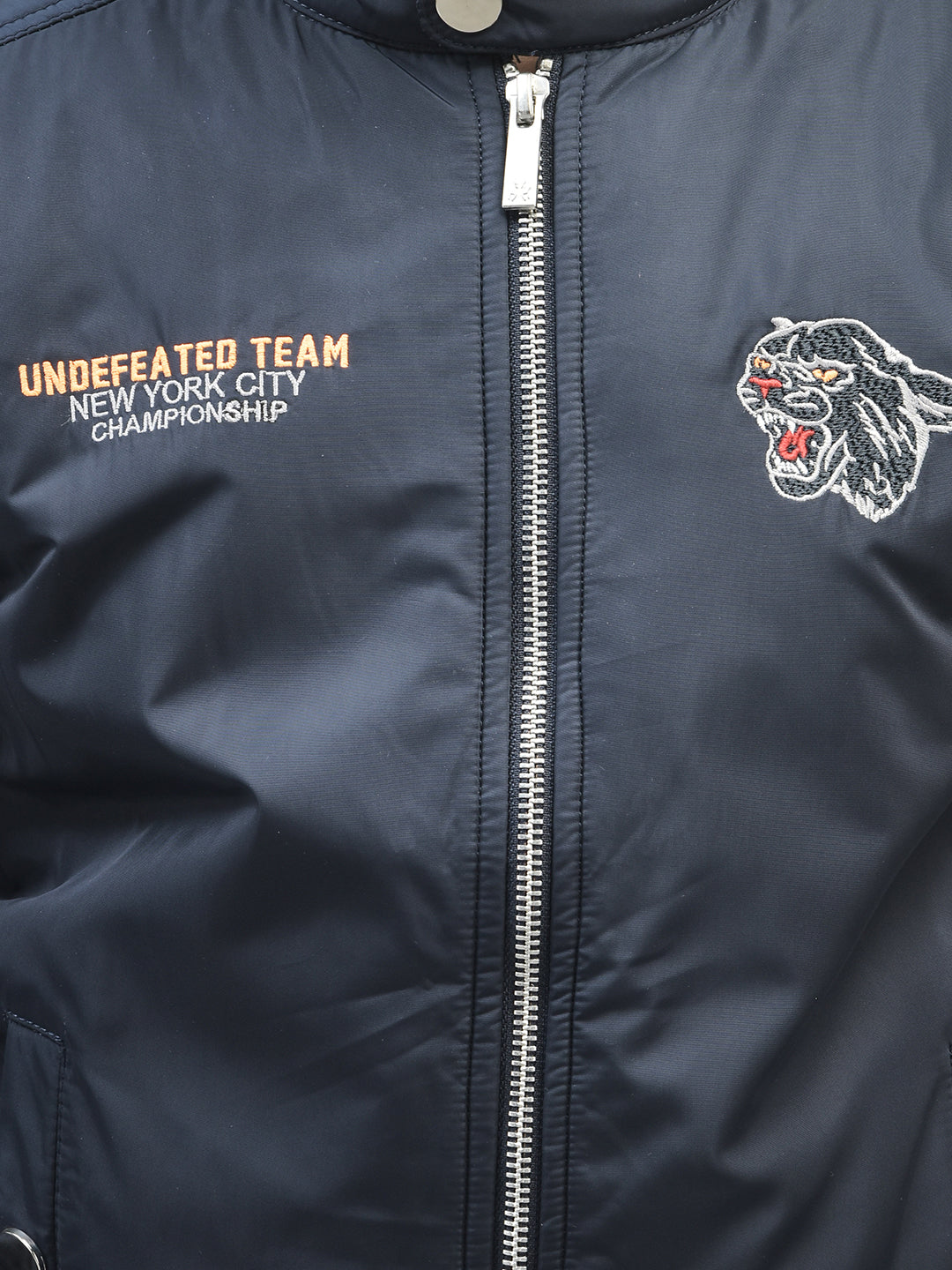 Navy Blue Printed Bomber Jacket-Boys Jackets-Crimsoune Club