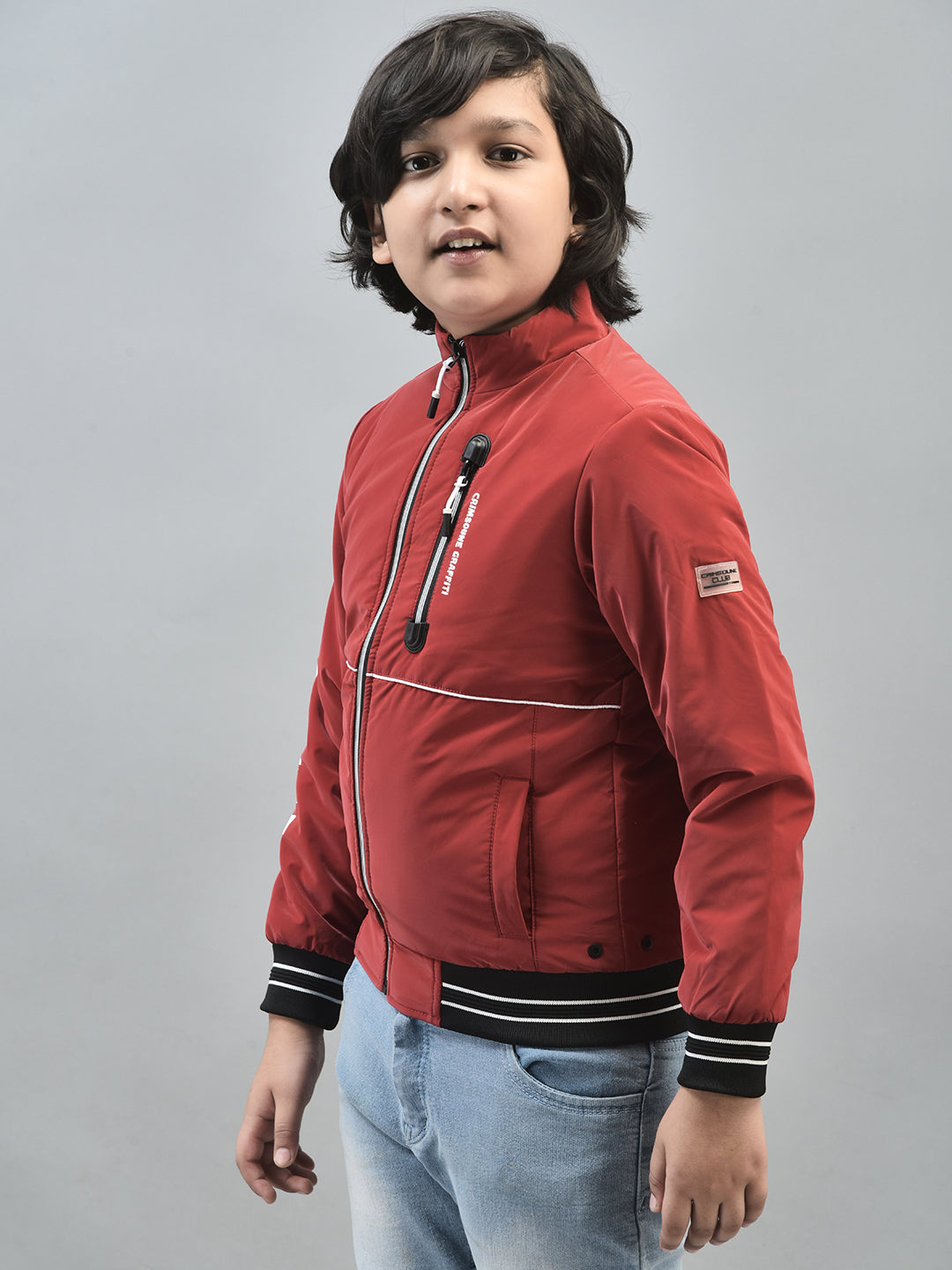 Red Bomber Jacket-Boys Jackets-Crimsoune Club