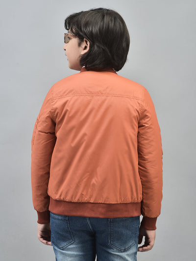 Orange Reversible Bomber Jacket-Boys Jackets-Crimsoune Club