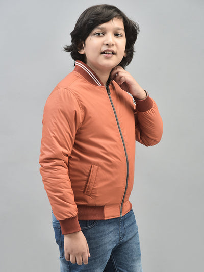 Orange Reversible Bomber Jacket-Boys Jackets-Crimsoune Club