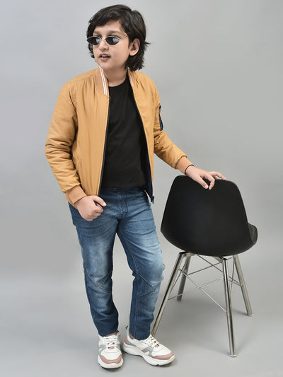 Mustard Reversible Bomber Jacket-Boys Jackets-Crimsoune Club