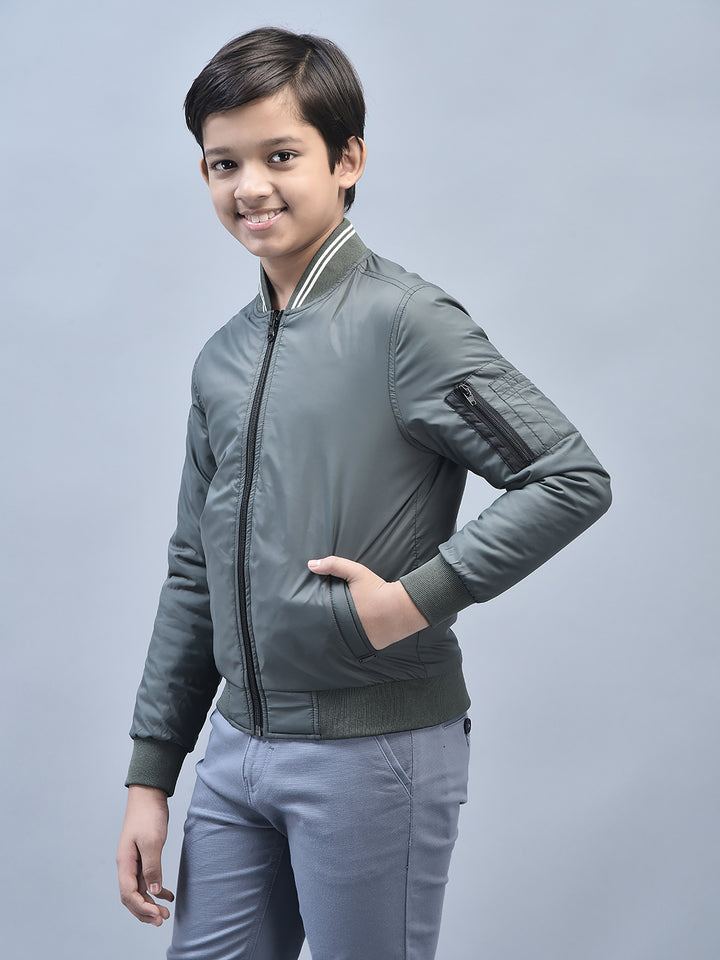 Green Bomber Jacket-Boys Jackets-Crimsoune Club