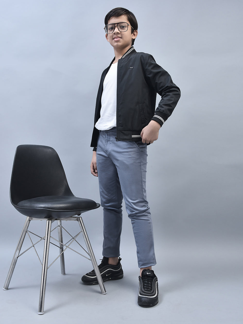 Black Bomber Jacket-Boys Jackets-Crimsoune Club