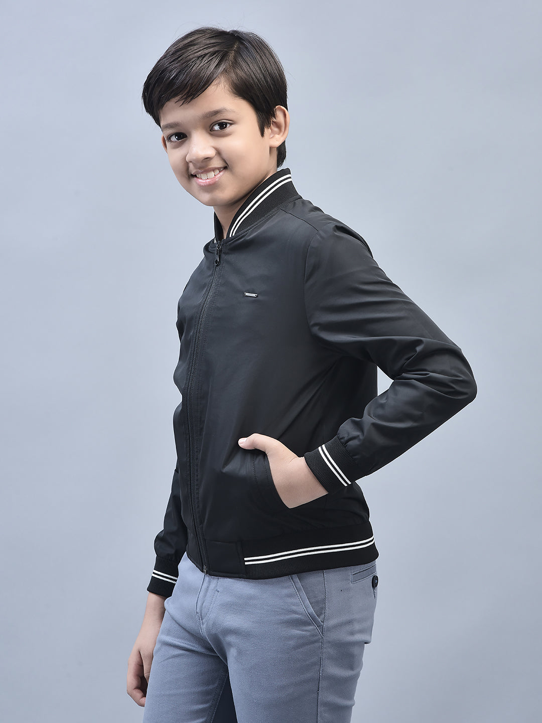Black Bomber Jacket-Boys Jackets-Crimsoune Club