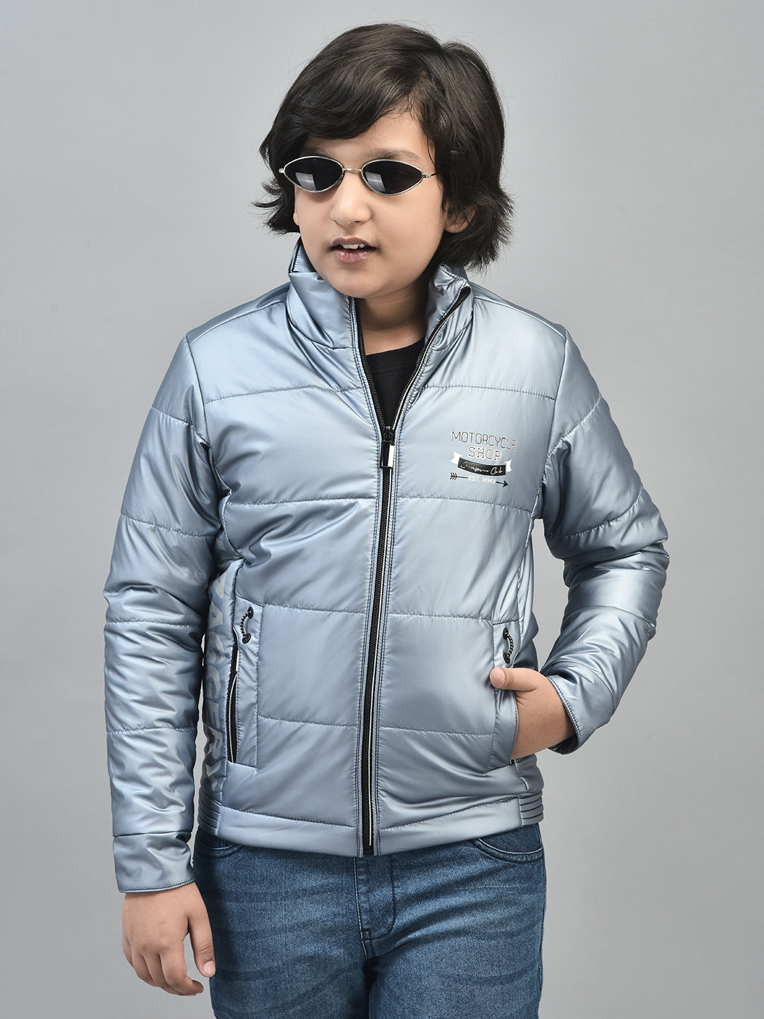 Blue Puffer Jacket-Boys Jackets-Crimsoune Club