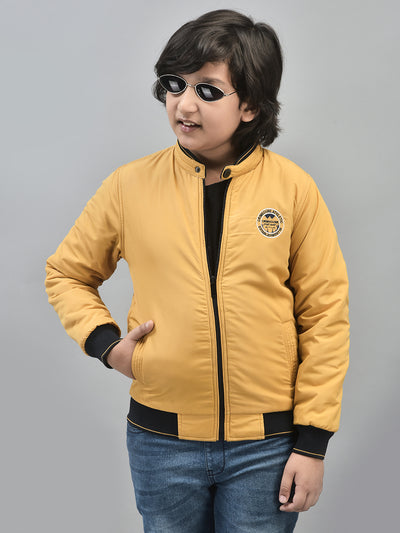 Mustard Reversible Bomber Jacket-Boys Jackets-Crimsoune Club