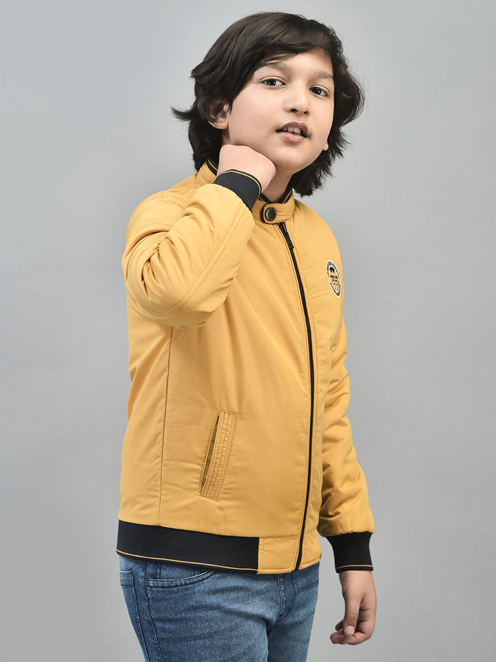 Mustard Reversible Bomber Jacket-Boys Jackets-Crimsoune Club