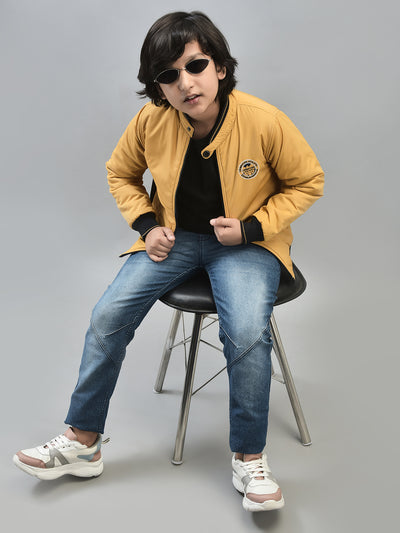 Mustard Reversible Bomber Jacket-Boys Jackets-Crimsoune Club