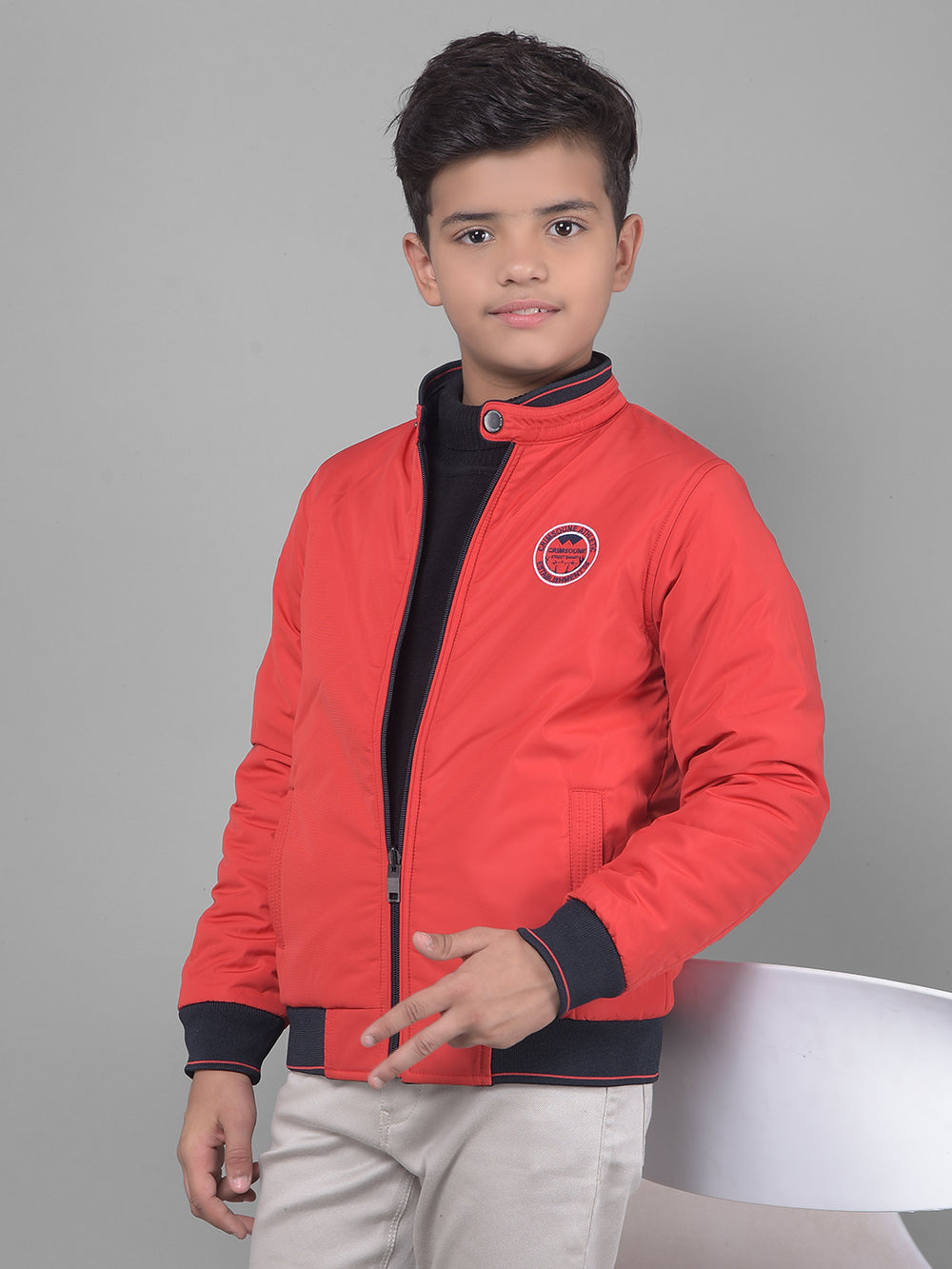 Red Reversible Bomber Jacket-Boys Jackets-Crimsoune Club