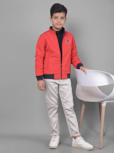 Red Reversible Bomber Jacket-Boys Jackets-Crimsoune Club