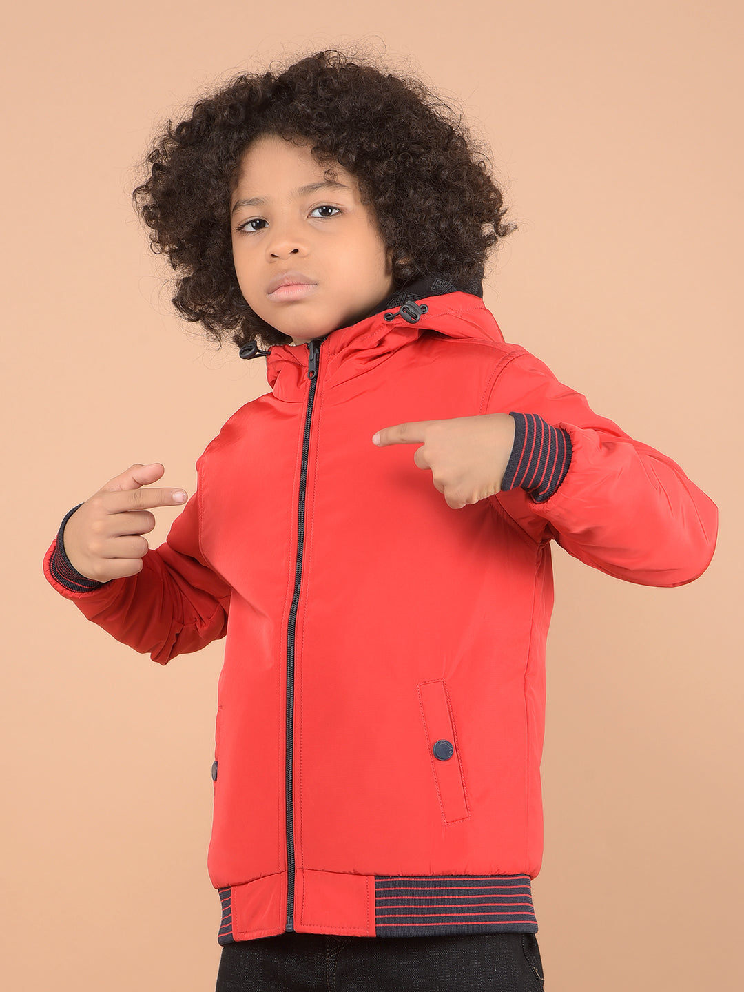 Red Reversible Hooded Neck Quilted Jacket-Boys Jackets-Crimsoune Club